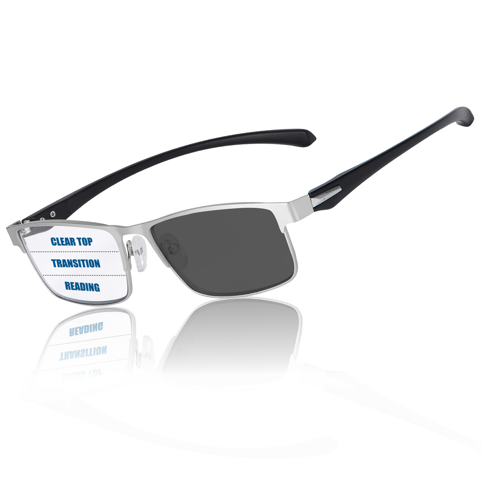 Photochromic Progressive Multifocus Reading Glasses Men