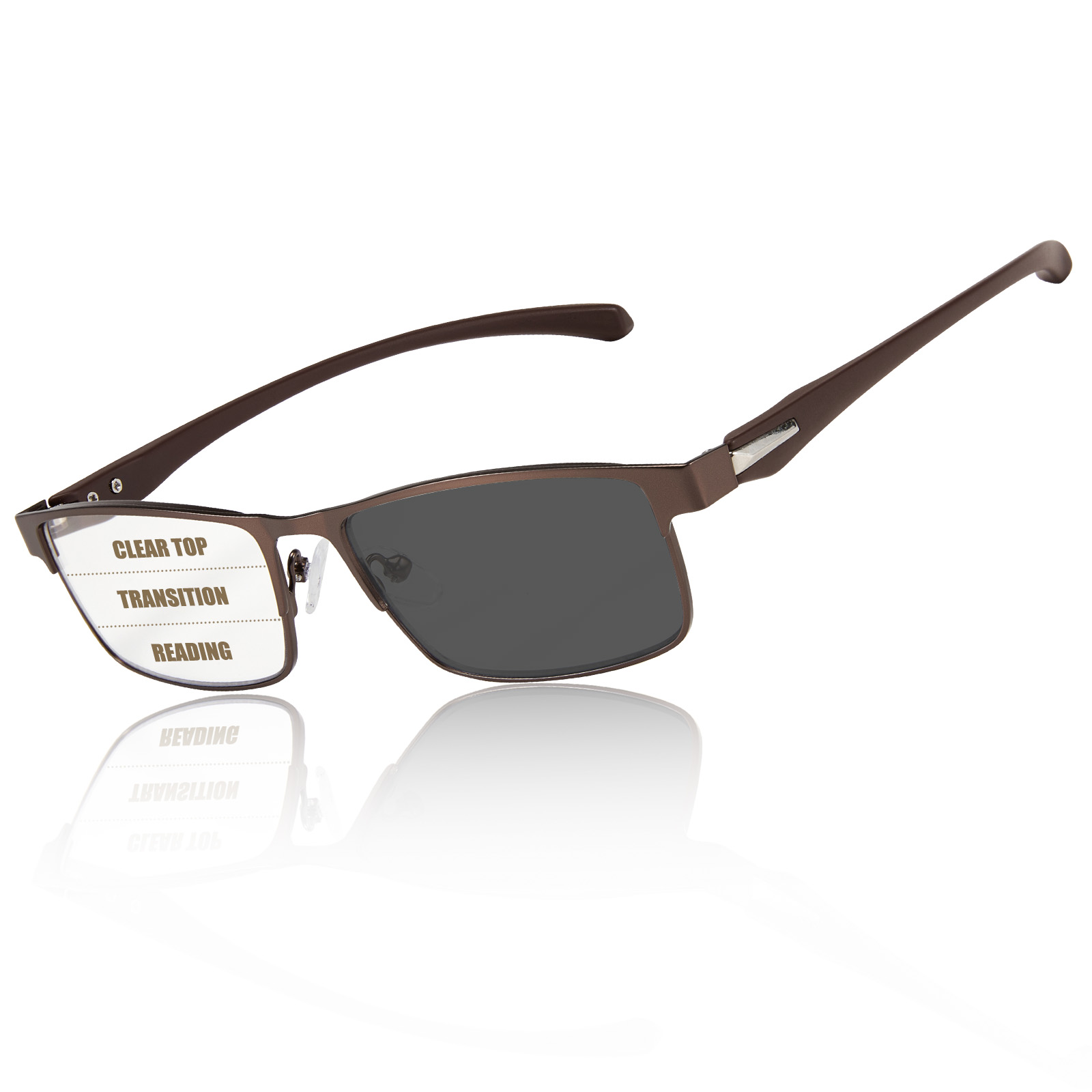 Photochromic Progressive Multifocus Reading Glasses Men